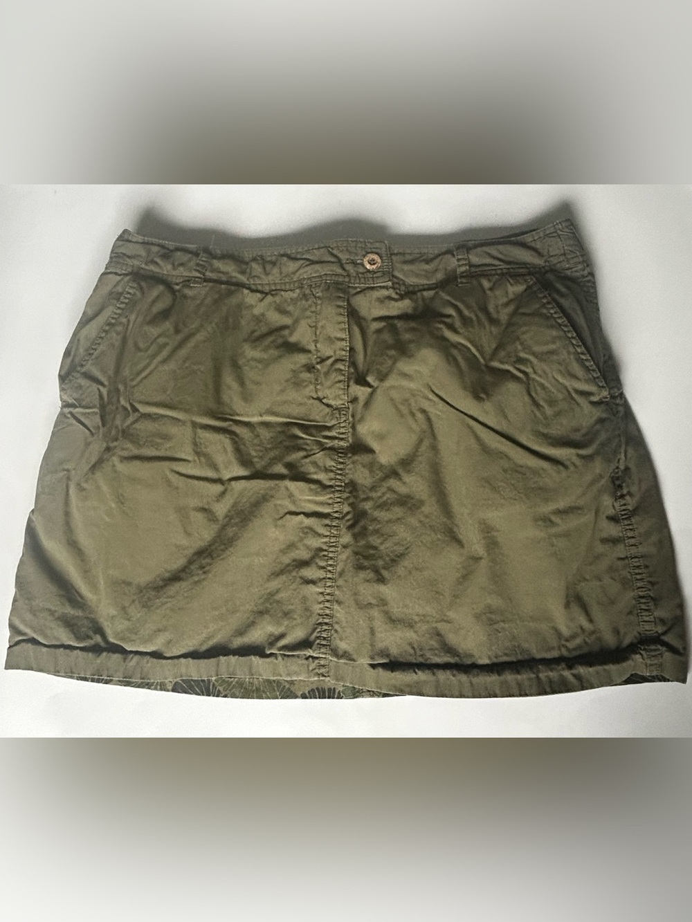 Olive Green & Floral Print 2-Way Skirt